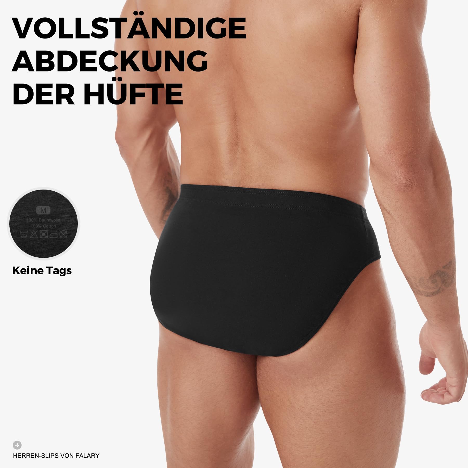 FALARY Slip Homme Lot de 6/12 100% Coton Stretch sous-Vêtements Confort sans Étiquette Sport Basic
