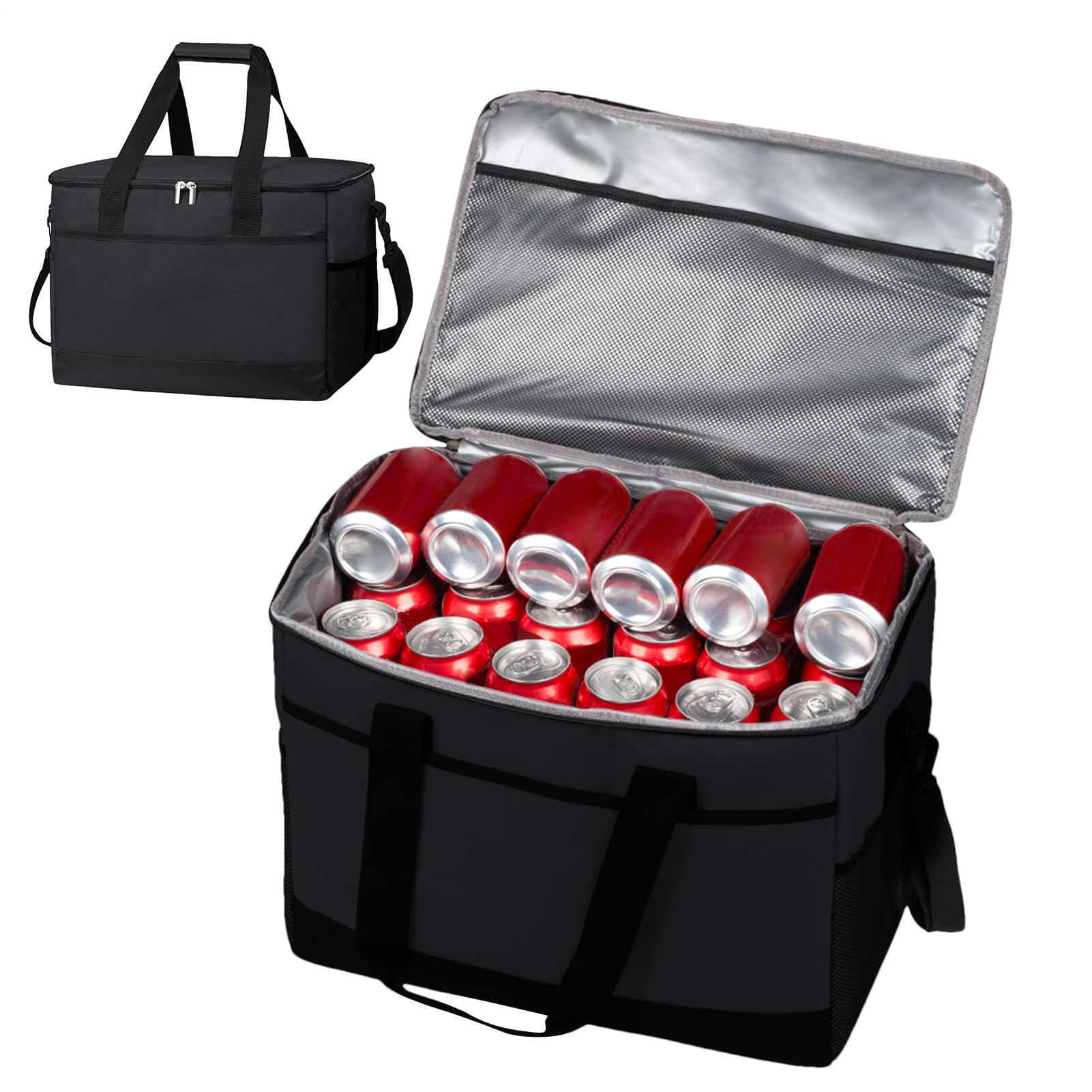 Thermotasche, Camping-Kühltasche für kalte Lebensmittel, 35 l, mit Schultergurt, hält Kälte und Wärme für Reisen im Wohnmobil