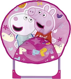 ARDITEX Silla Redonda Plegable Peppa Pig, Silla Infantil de Luna, Ø 50 cm