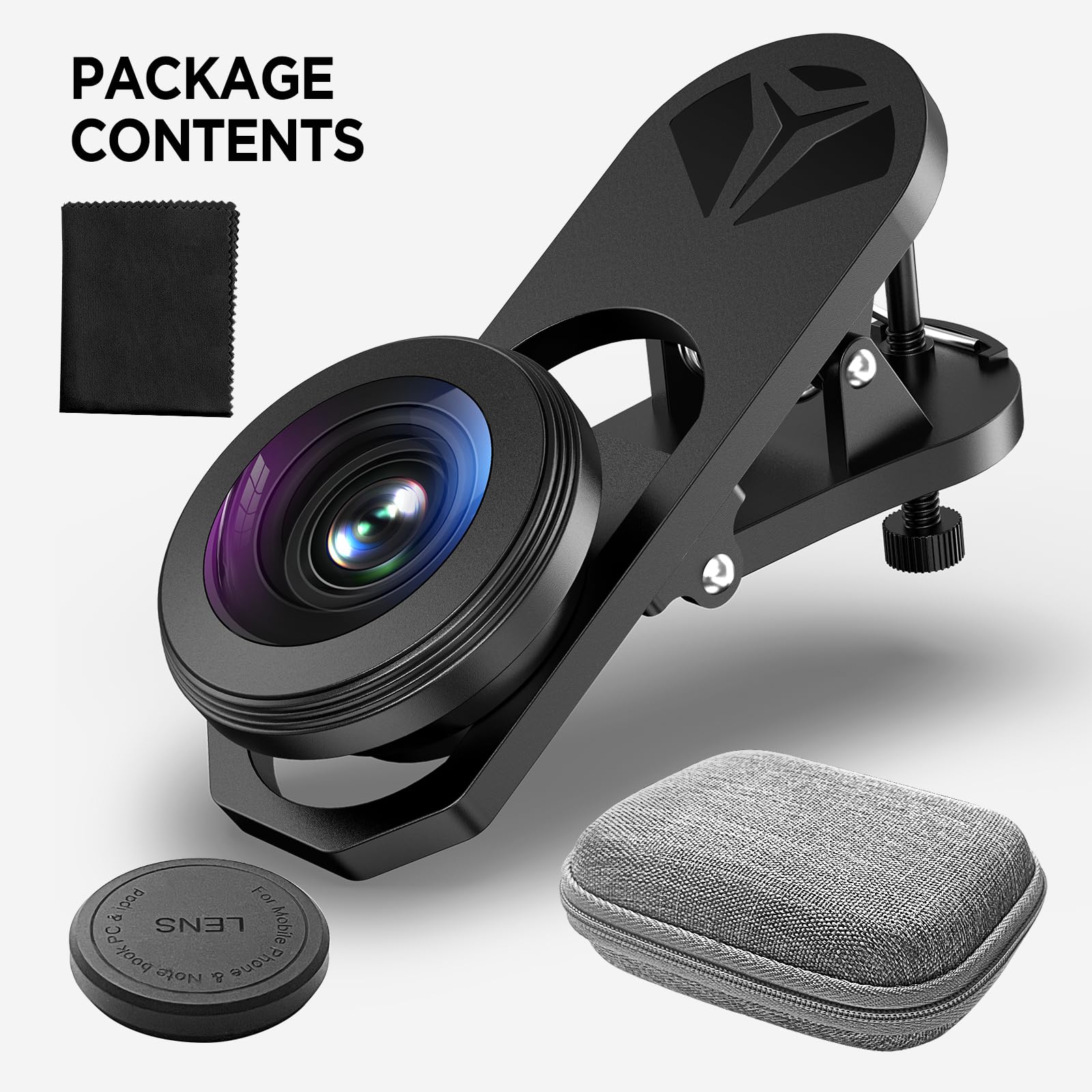 Obiettivo Fisheye HD 200° per iPhone e smartphone Samsung, nero