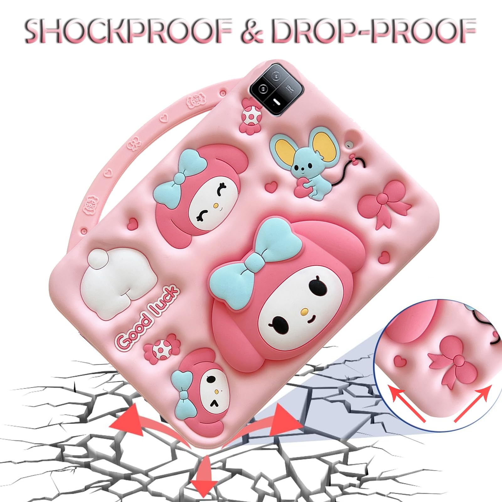 Coque Enfant Pour Xiaomi Pad 6 / Pad 6 Pro 11" (2023) - Poignée Rotative 360°, Bandoulière, Design Chat - Protection Anti-Chocs