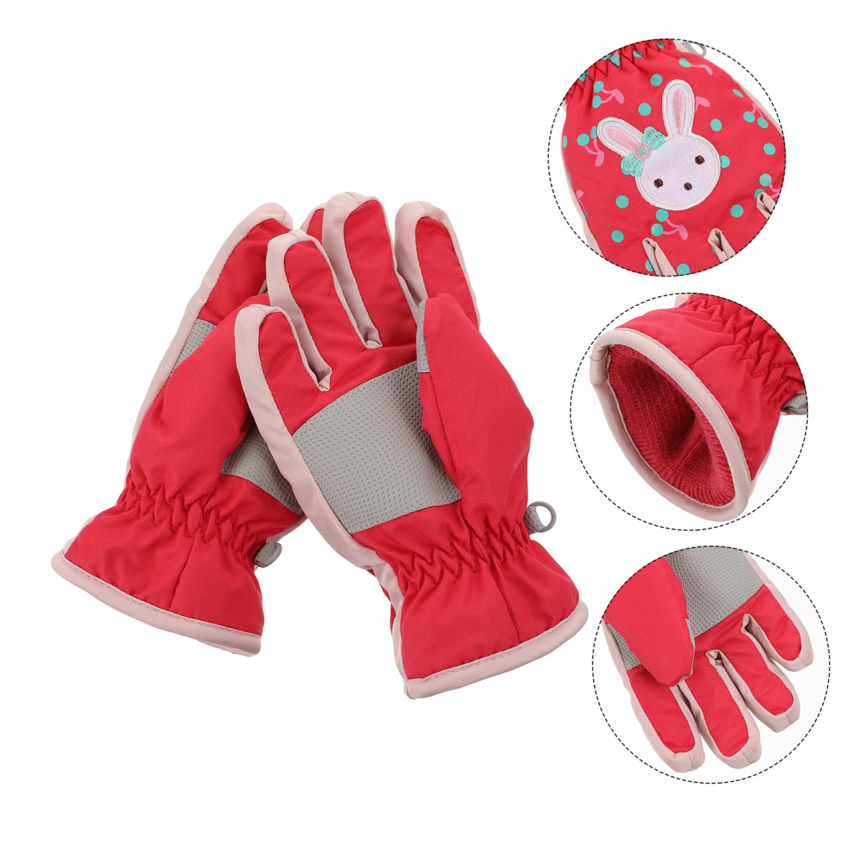 ABOOFAN 2 Pares Guantes De Esquí Niña Mitones De Esquí Guantes De Niña Mitones De Nieve Guantes De Snowboard Cálidos Guantes De Esquí Guantes De Invierno Mantener Caliente Chapa Paño Niño