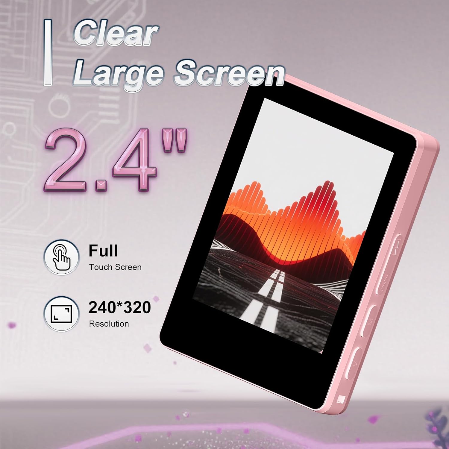 Mini HiFi Bluetooth MP3 Player for Kids, 32GB Portable Audio Player with FM Radio, Digital MP3 Music Player with Bluetooth, Built in Speaker, SD Card Expandable 512GB(Pink)