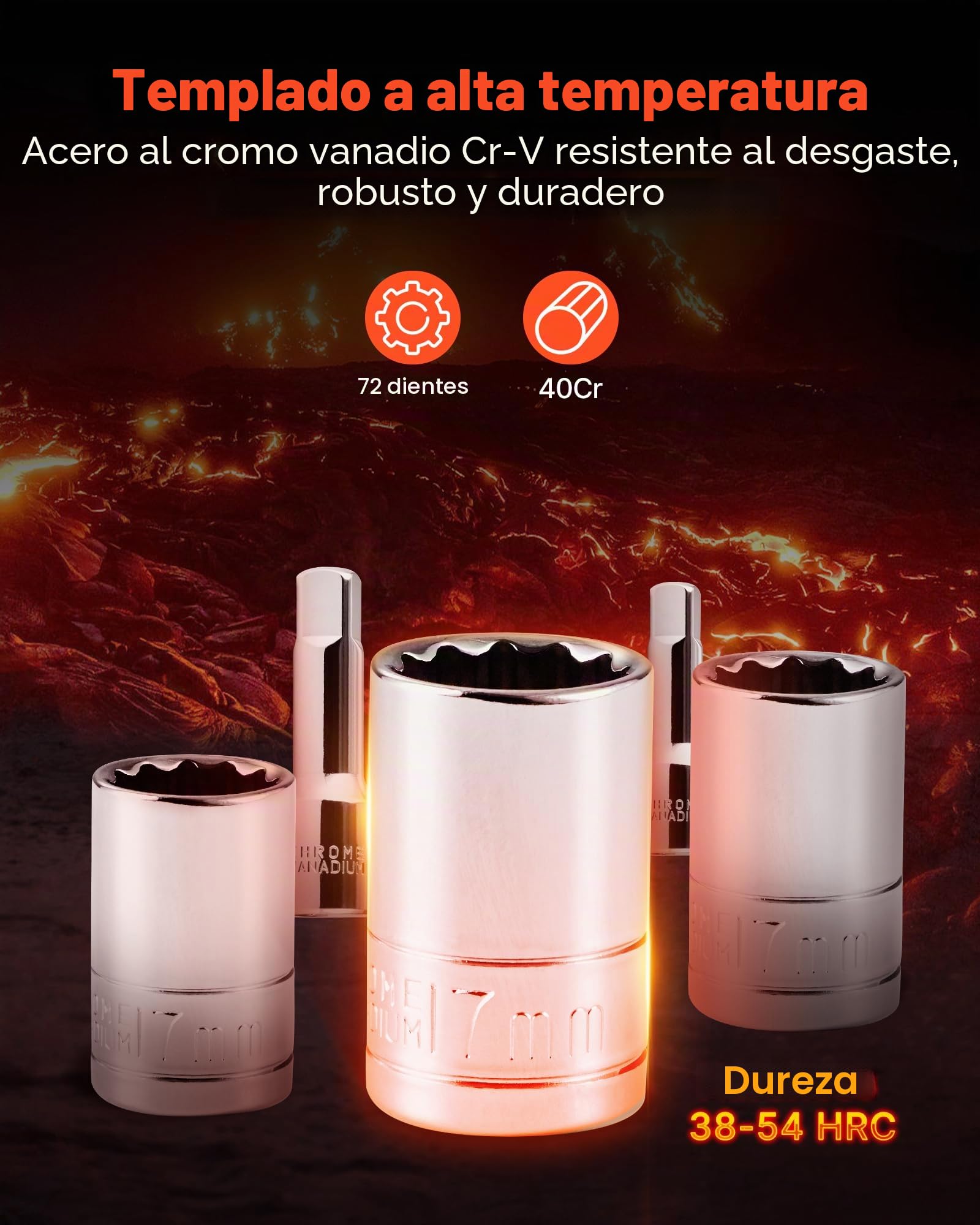 VEVOR 450 PCS Kit de Herramientas Mecánicas con Vasos Profundos y Estándar de 6,4/9,5/12,7 mm, Kit de Herramientas Mecánicas SAE Métricas con Puntas, Llaves, Accesorios y Estuche con Cajón Naranja