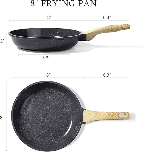 Miniatura 7 de GiPP Sartén antiadherente Sartén antiadherente de 8 pulgadas con revestimiento de cerámica, sartenes no tóxicas para cocinar, sartén para tortilla