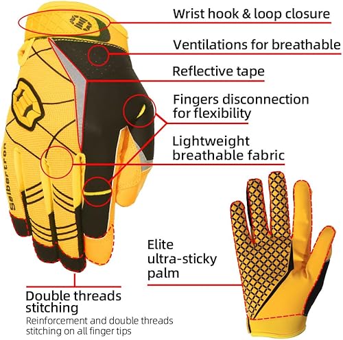 Vista 54 de Seibertron Pro 3.0 Elite - Guantes de fútbol para jóvenes y adultos Tamaño adulto rojo