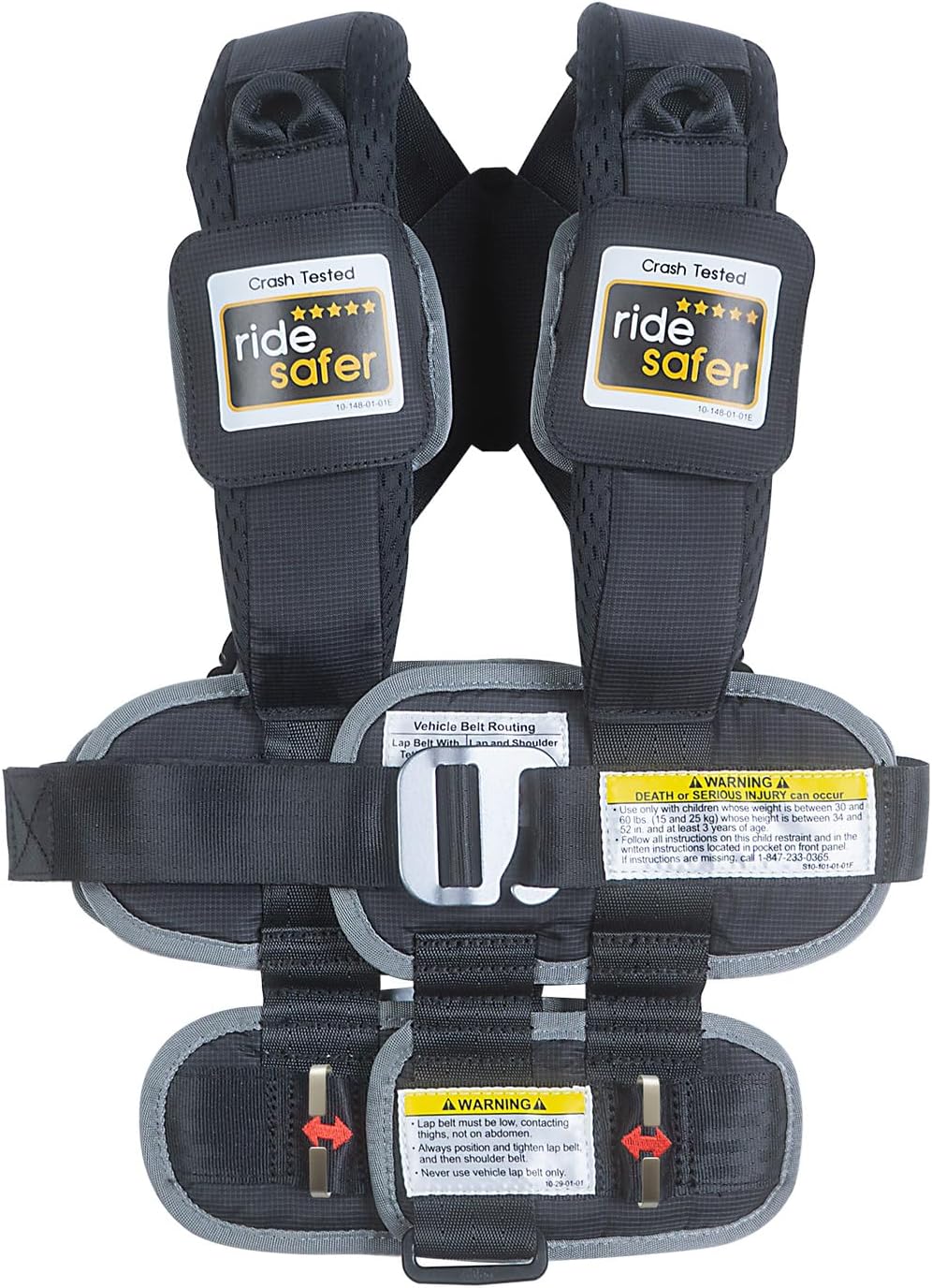RideSafer Gen 5 - Small Black, Lightweight, Compact, Portable Car Seat - Perfect for Travel and Everyday Child Safety
