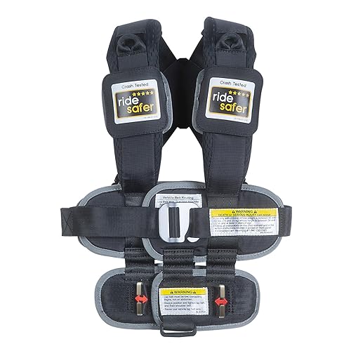 RideSafer - Asiento de coche pequeño negro, ligero, compacto, portátil, perfecto para viajes y seguridad diaria de los niños