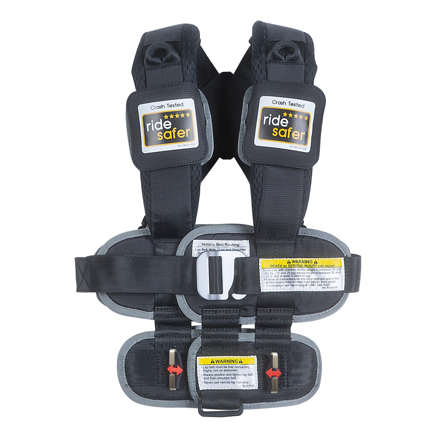 RideSafer - Small Black, Lightweight, Compact, Portable Car Seat - Perfect for Travel and Everyday Child Safety