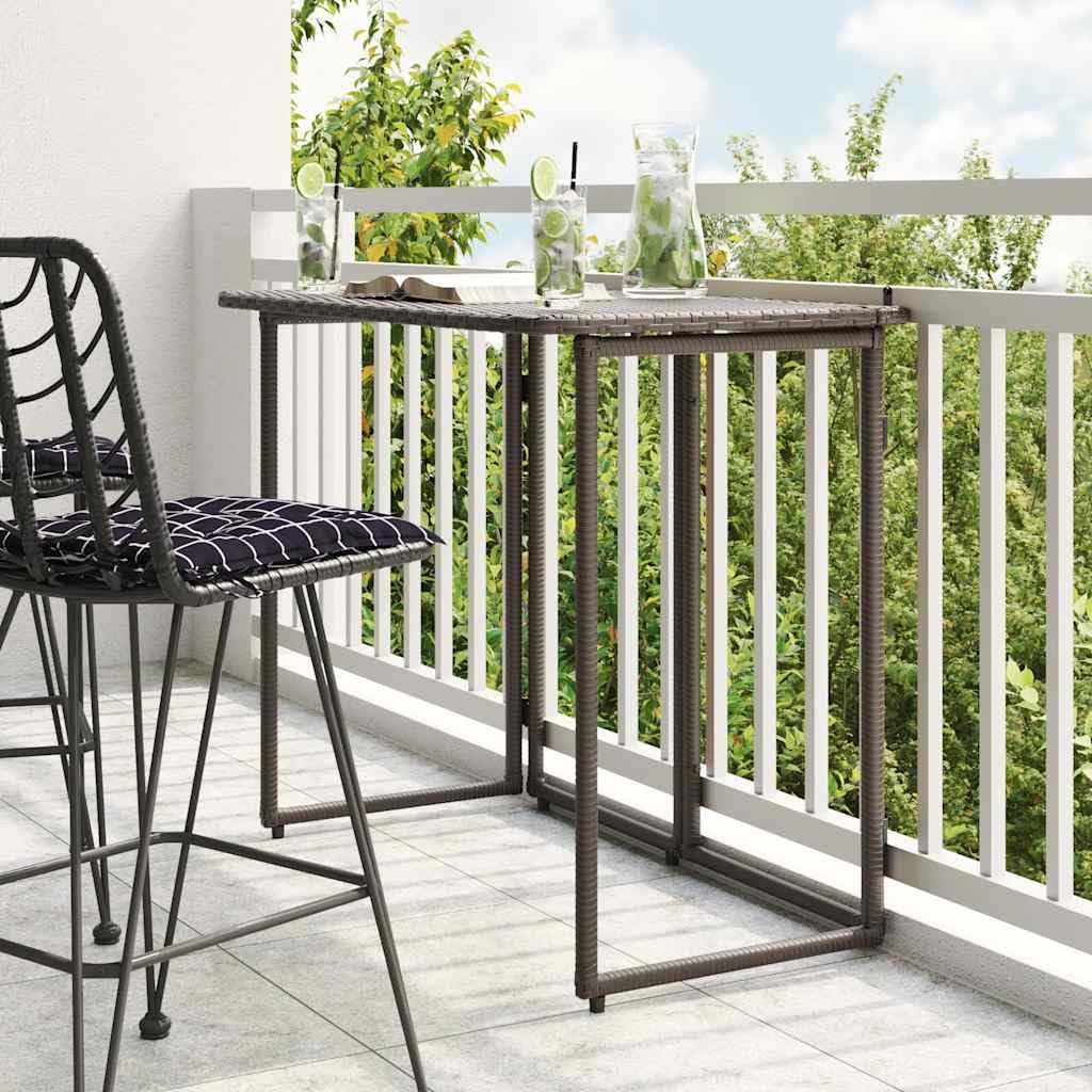SXZenSpace Folding Garden Coffee Table 90x51x75 cm Brown PE Rattan Outdoor Bistro Patio Side Space-Saving Foldable for Balcony Camping