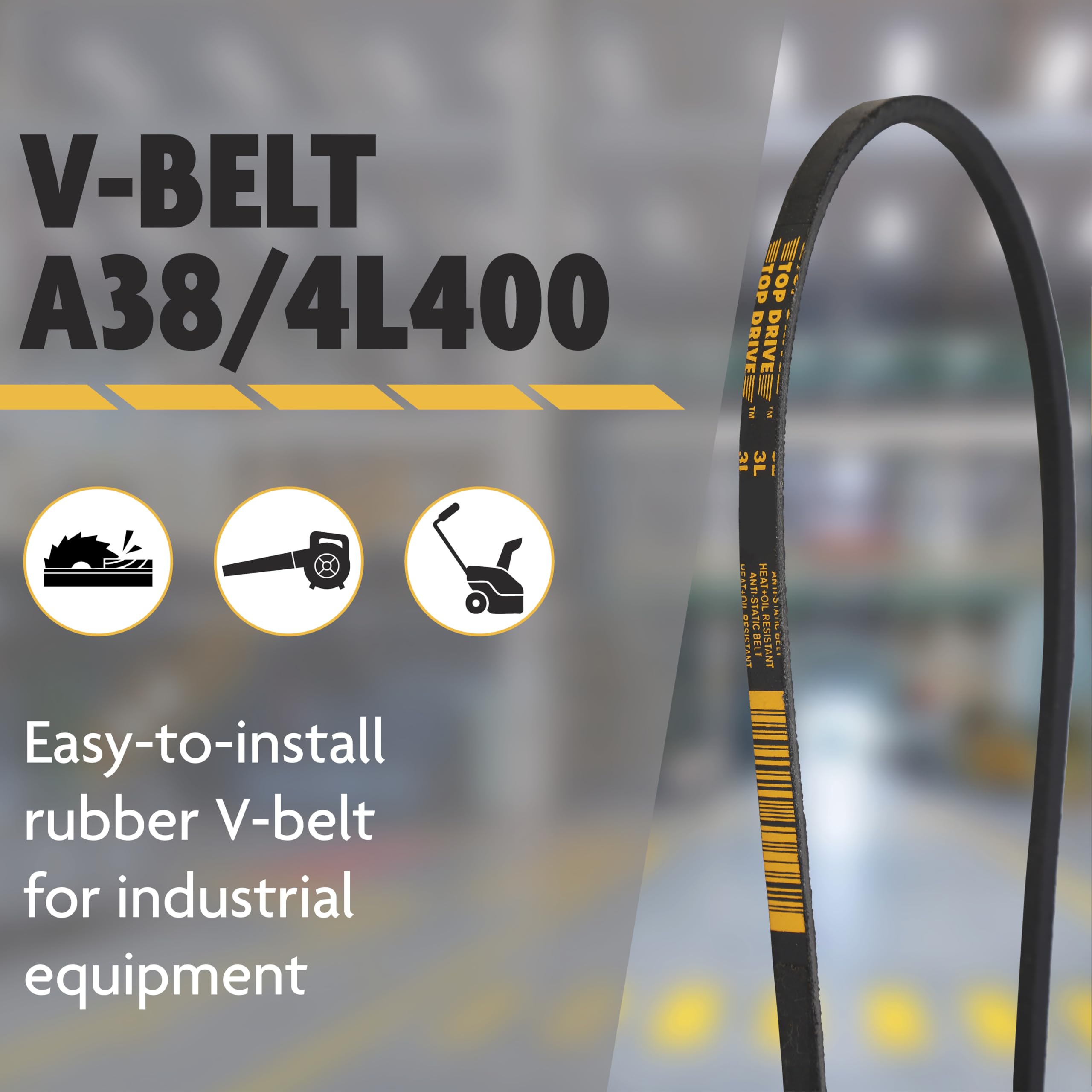 Top Drive A38/4L400, A/4L, Classic Wrapped V Belt, 1/2" x 40" — Amazon image 2