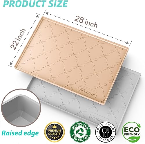 Miniatura 97 de SIKADEER - Tapete para debajo del fregadero, impermeable, 34 x 22 pulgadas, tapete de silicona con borde elevado, se adapta a gabinete estándar