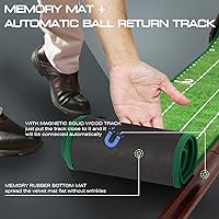 Vista 3 de Indoor Putting Green Matt - Esterilla de práctica de golf portátil con pelota, fácil de limpiar. Gran regalo