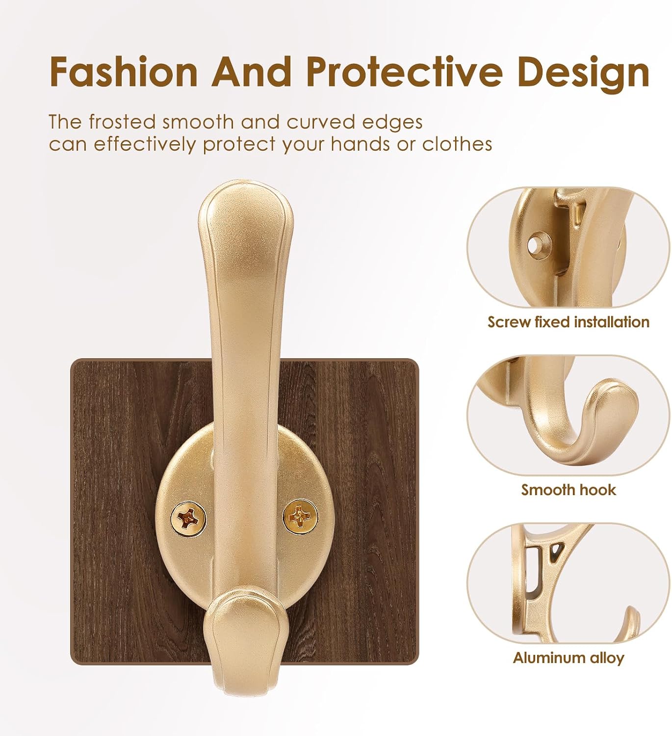 Coat Hooks Wall Mount Heavy Duty Gold Wall Coat Hooks image 5