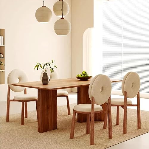 Miniatura 8 de JKGHK Donut Dining Chairs, Upholstered Kitchen Chairs with Back, Armless Living Room Chair with Metal Legs, Plush Accent Chair for Bedroom, Balcony,