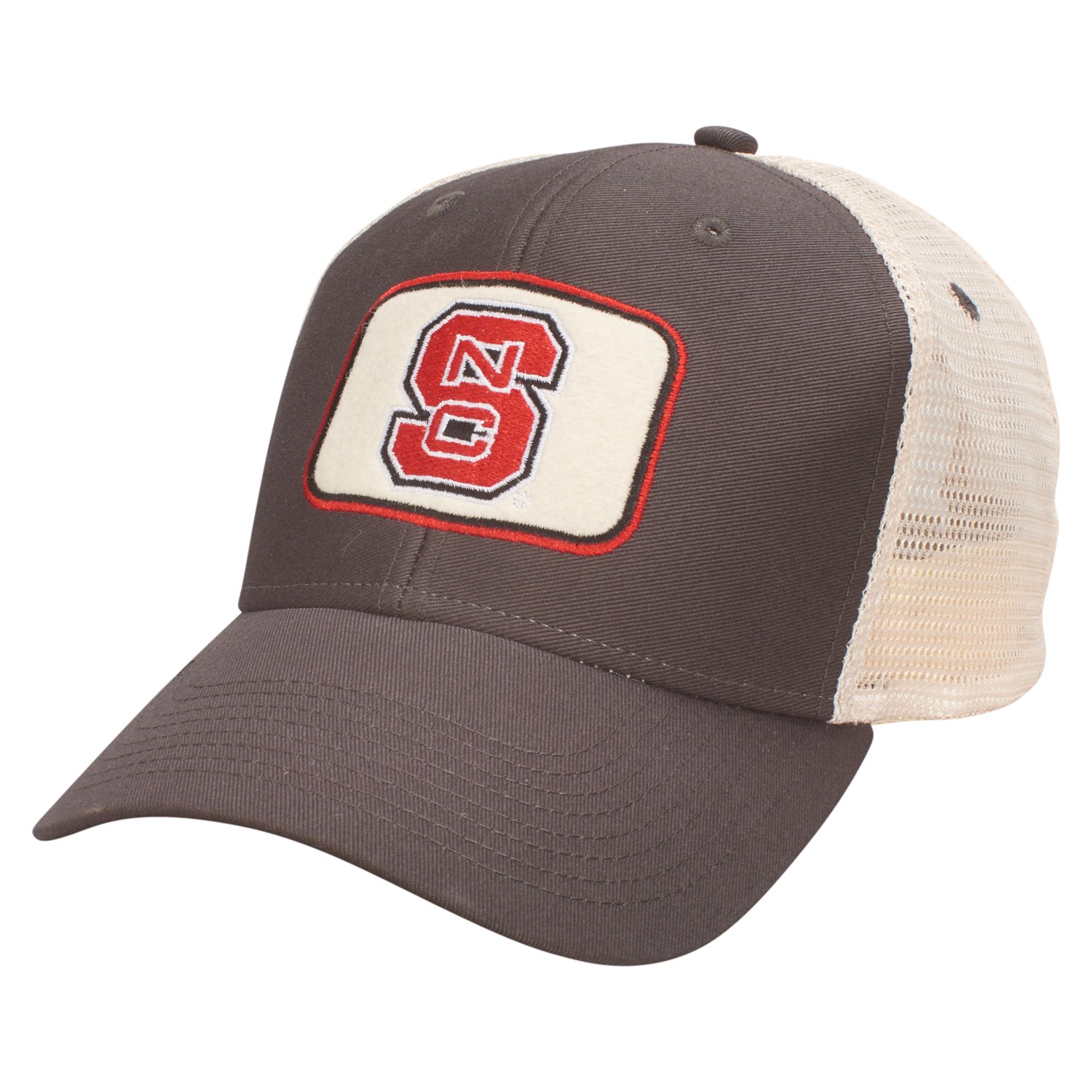 Ouray NCAA North Carolina State Wolfpack Soft Mesh Sideline Cap, Adjustable Size, Dark Grey/Natural