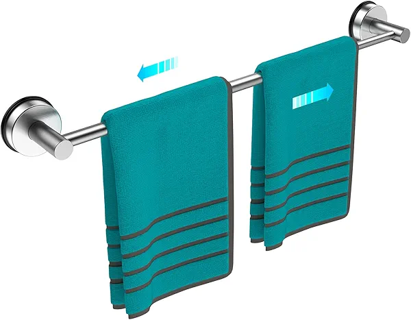 Towel Bar for Bathroom Wall,Adjustable 14.6~24 Inch Towel Racks for Bathroom Wall Mounted, Towel Holder for Glass Shower Door,Bathroom Accessories,Apparment Essentials,Home Decor-Silver
