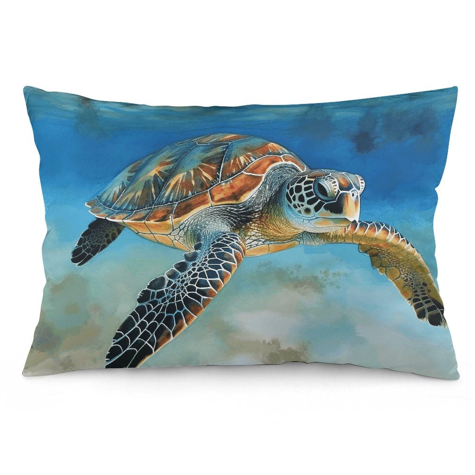 2 Pack Pillow Cases for Hair and Skin, Soft Breathable Pillow Case Covers with Hidden Zipper, Sea Turtle Pillowcase 16 "x24 Pillow Covers for Sleeping Gift