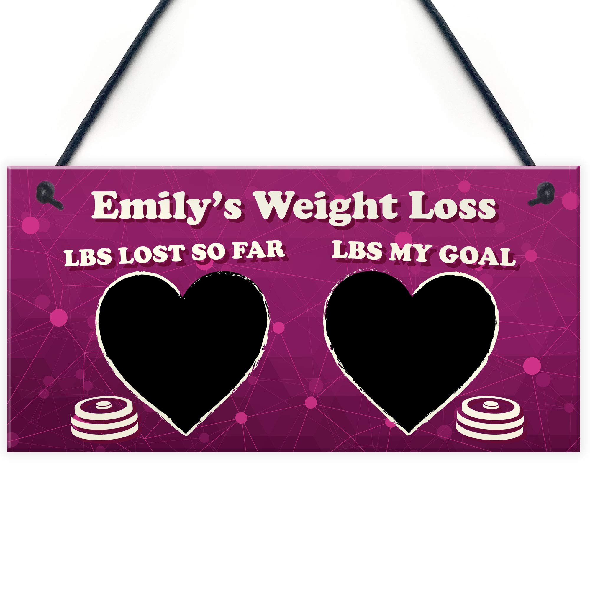 Red Ocean PERSONALISED Weight Loss Journey Motivational Gift Slimming Goal Tracker Diet Gift Chalkboard Sign Gifts For Her