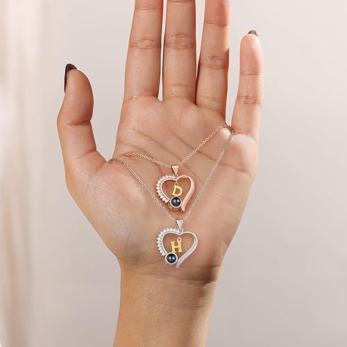 Miniatura 9 de Collar personalizado con inicial para mujer, collar personalizado con foto con imagen en el interior, collar de proyección para mamá, esposa, novia,