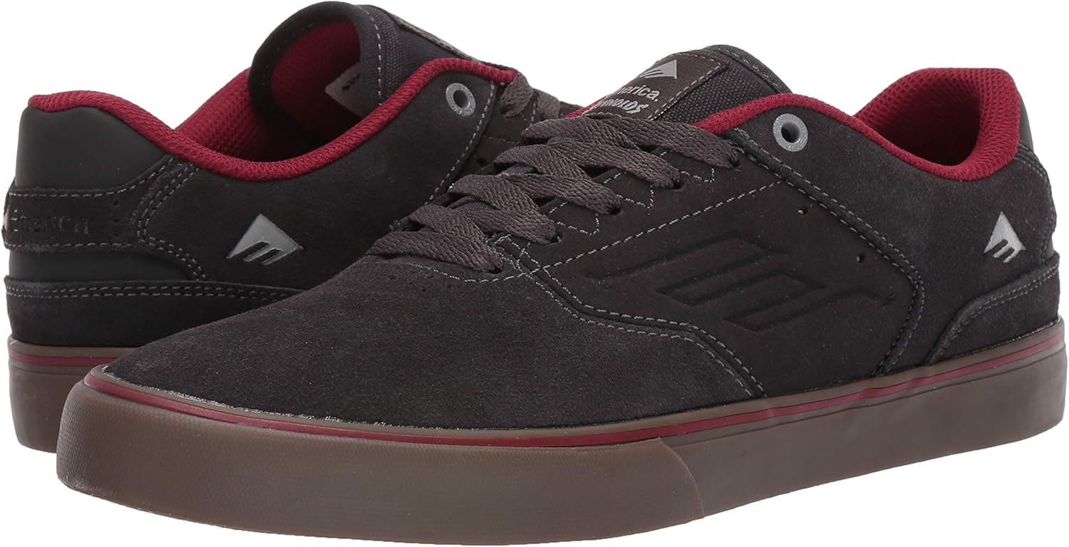 Emerica Men's The Reynolds Low Vulc Skate Shoe 5.5 Medium US Dark Grey/Grey/Red