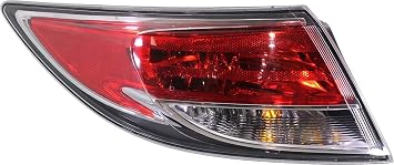 Evan-Fischer Tail Light Assembly Compatible with 2009-2013 Mazda 6 Halogen Driver Side