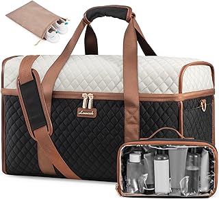 Travel Duffle Bag - Weekender & Overnight Bag with Toiletry & Wet Pocket, Carry-On Size, 3pc Set