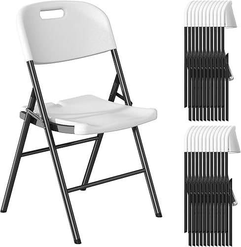 Miniatura 37 de Sillas plegables de resina con cojín, paquete de 4 sillas plegables blancas, sillas de plástico ligeras, cómodas sillas plegables para bodas,