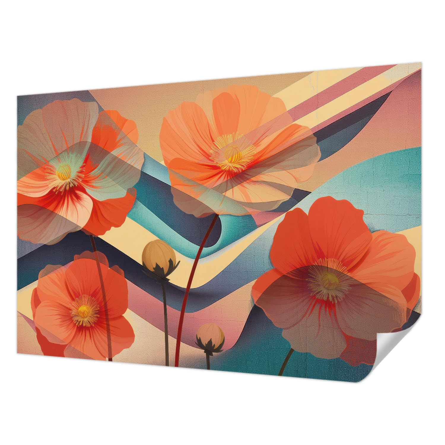 Papier peint Fleurs des sens Tulup haute qualité papier peint adhésif salon