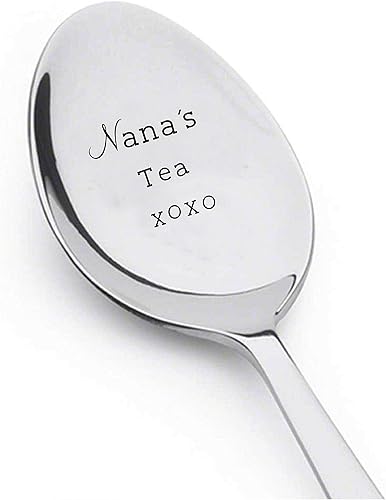 Nana's Tea Xoxo - Cuchara de café grabada, regalo para abuela, cuchara única, regalo para amantes del café, cubertería moderna, cubiertos vintage,