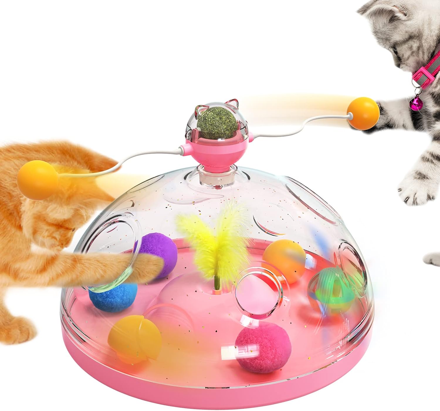 YUEARN Cat Toys Indoor Cat Toys Fun Catnip Ball Toys Interactive Cat Educational Toys Cat Box with Feather The Best Choice to Accompany…