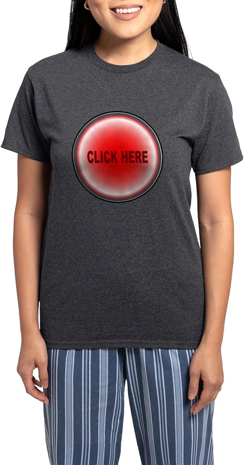 CafePress Click Here Women's Charcoal Novelty Pajama Set