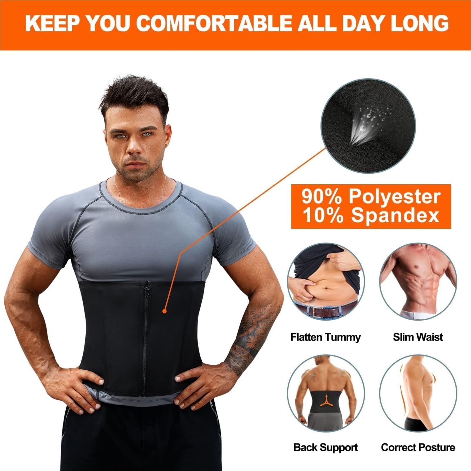 Faja Lumbar Corsés De Entrenamiento De Cintura, Ropa Moldeadora De Control De Abdomen, Faja Deportiva para Entrenamiento, Moldeador Corporal Adelgazante Cinturón Apoyo Lumbar(Large)