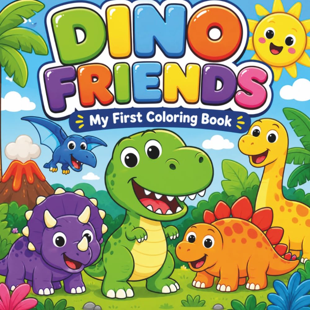 Dino Friends: My First Coloring Book: 30 Big, Simple Dinosaurs for Toddlers and Preschoolers to Color (Bold & Easy: My First Coloring Book)