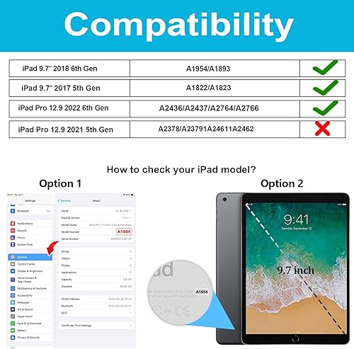 Miniatura 2 de Funda para iPad de 65 generación Miesherk STOCK iPad de 97 pulgadas 20182017 funda protectora de grado militar para iPad Air 2 de 97 pulgadas con
