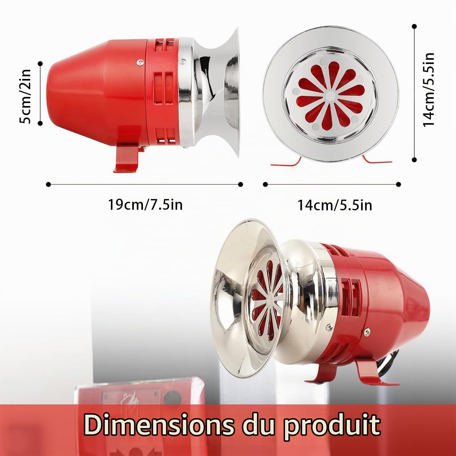 Sirène Alarme Extérieure, Sirène d'Alarme Industrielle 220V 40W 120dB Alarme Sonore Puissante pour Extérieur, Sécurité, Incendie et Environnements Bruyants