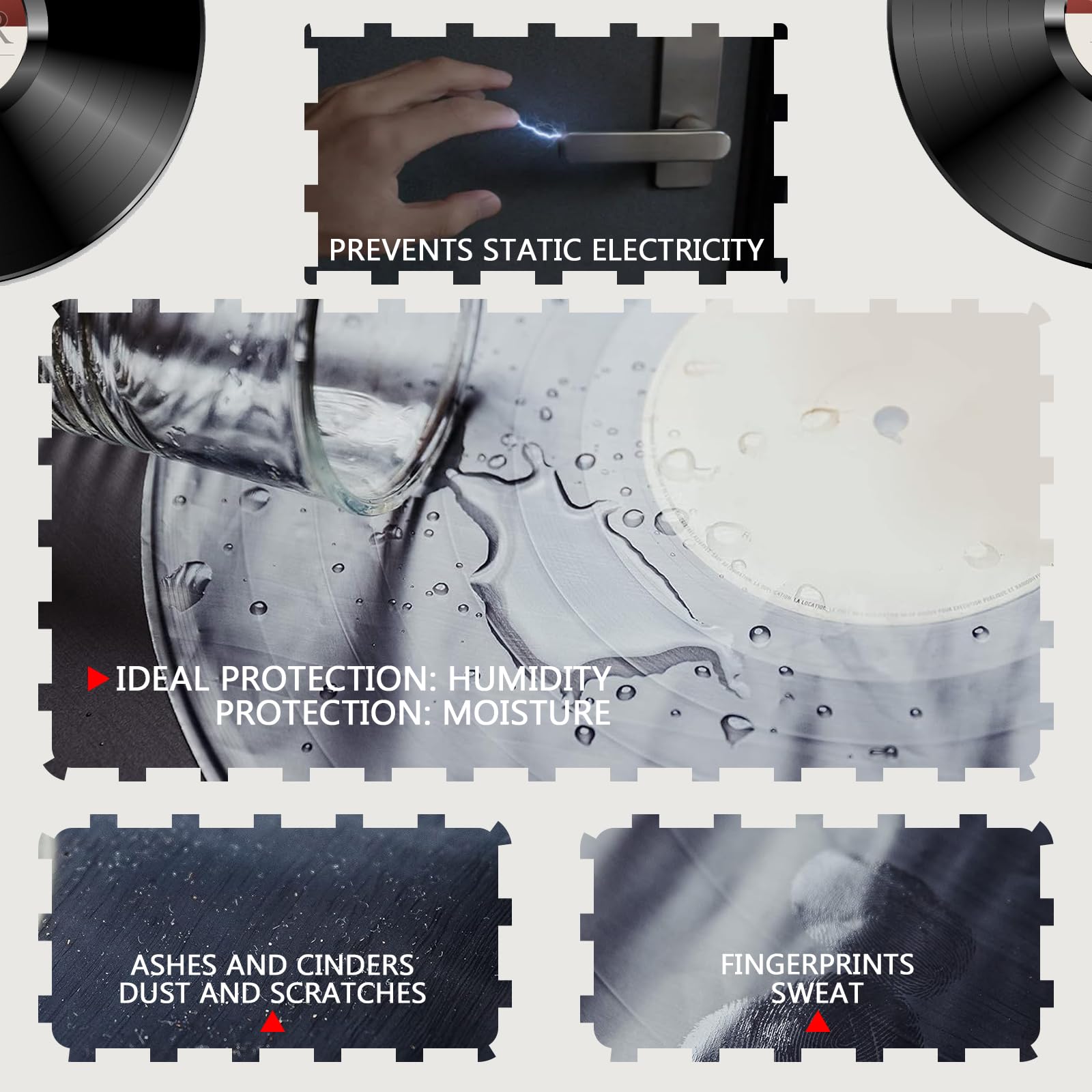 Pochette Vinyle 33 Tours 50 pièces Intérieures Transparentes Antistatique pour Disques 12"