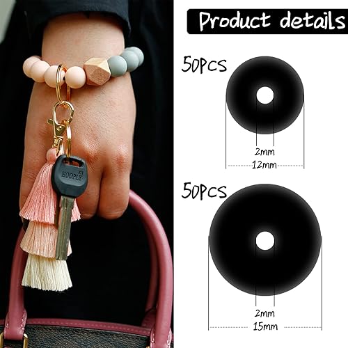 Miniatura 2 de 100 cuentas de silicona cuentas de silicona de 0591in y 0472in a granel cuentas redondas de silicona rojas para hacer llaveros cuentas de silicona