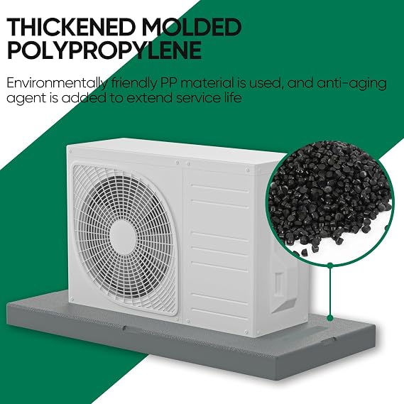 Mini Split Ductless Air Conditioning Pad: Heat Pump Systems, AC Condenser Pad, Floor Mounting Base Pad, Comfort Mini Split, Anti-Vibration Pad for Outside HVAC Unit, 38 x18 x3