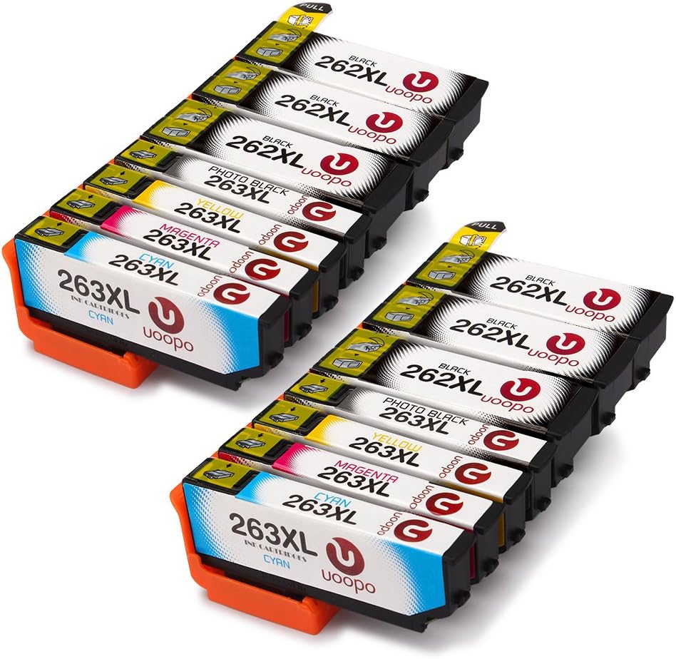 Uoopo Compatible Ink Cartridges Replacement for Epson 26XL -Repalcement for Epson T2621 T2631 T2632 T2633 T2634 Ink Cartridges Multipack Use for Epson Expression Premium XP-610 XP-620 XP-625 XP-700 XP-520 XP-720 XP-510 XP-600 XP-605 XP-615 XP-710 Printer, Pack of 14 (6 Black, 2 Photo Black, 2 Cyan, 2 Magenta, 2 Yellow)