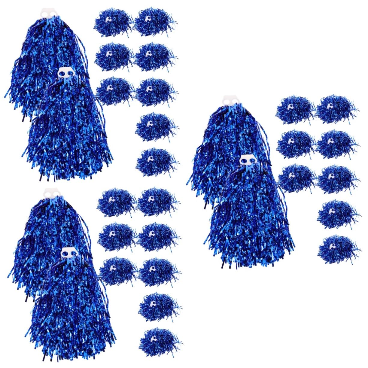 Mikikit 3sets Cheerleading Pompoms Set and Silver Pom Poms for Dance and Sports Events 10pcs*3