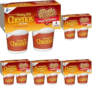 Cheerios Big G Cereal Honey Nut Cheerios Gluten Free Cereal, 4PK CUP 7.2OZ (Pack of 5)