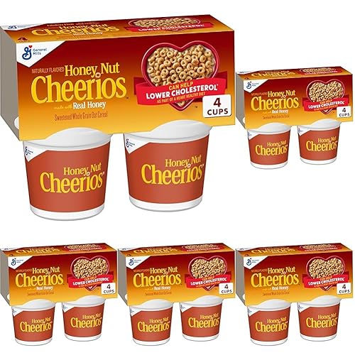 Miniatura 9 de Honey Nut Cheerios Heart Healthy Cereal in a Cup cereales sin gluten con avena integral tazas de cereales de una sola porción 18 onzas paquete de 12