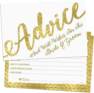 50 Wedding Advice Cards & Well Wishes for the Bride and Groom - Bridal Shower Games, Wedding Games, Wedding Decorations, Wedding Guest Book Alternative