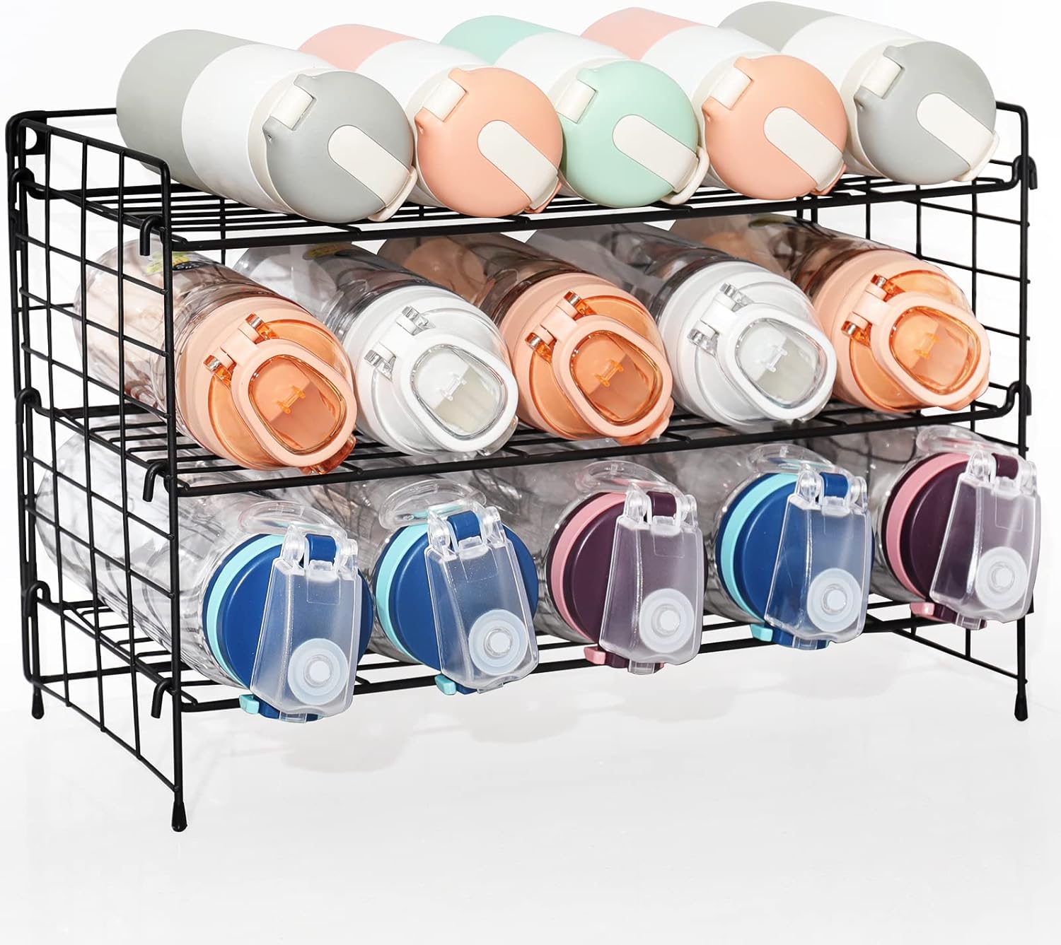 Vidor Adjustable Water Bottle Organizer,3Tier Wall