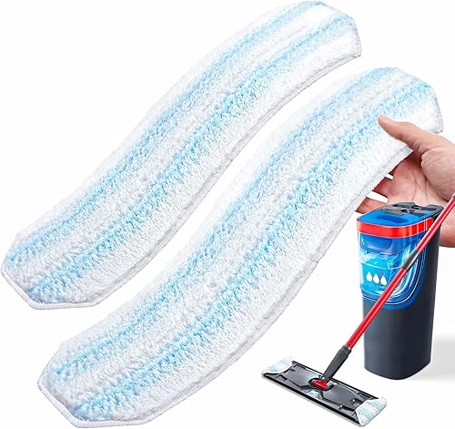 AIR U+ Almohadillas de repuesto para el sistema de trapeador plano O Cedar H2prO, paquete de 2 almohadillas de trapeador, lavables a máquina,