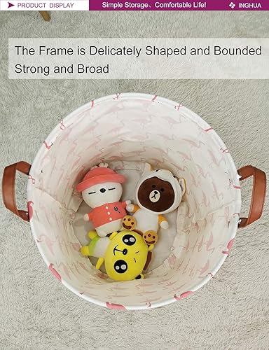 Miniatura 7 de Cesta de lavandería grande de tela de lona ligera, cesta de almacenamientoorganizador de juguetesropa sucia, plegable, impermeable, para dormitorios