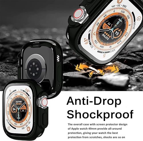 Miniatura 35 de Funda compatible con Apple Watch Series 3, 2, 1 de 1.496 pulgadas con protector de pantalla, cubierta dura de policarbonato antiarañazos a prueba