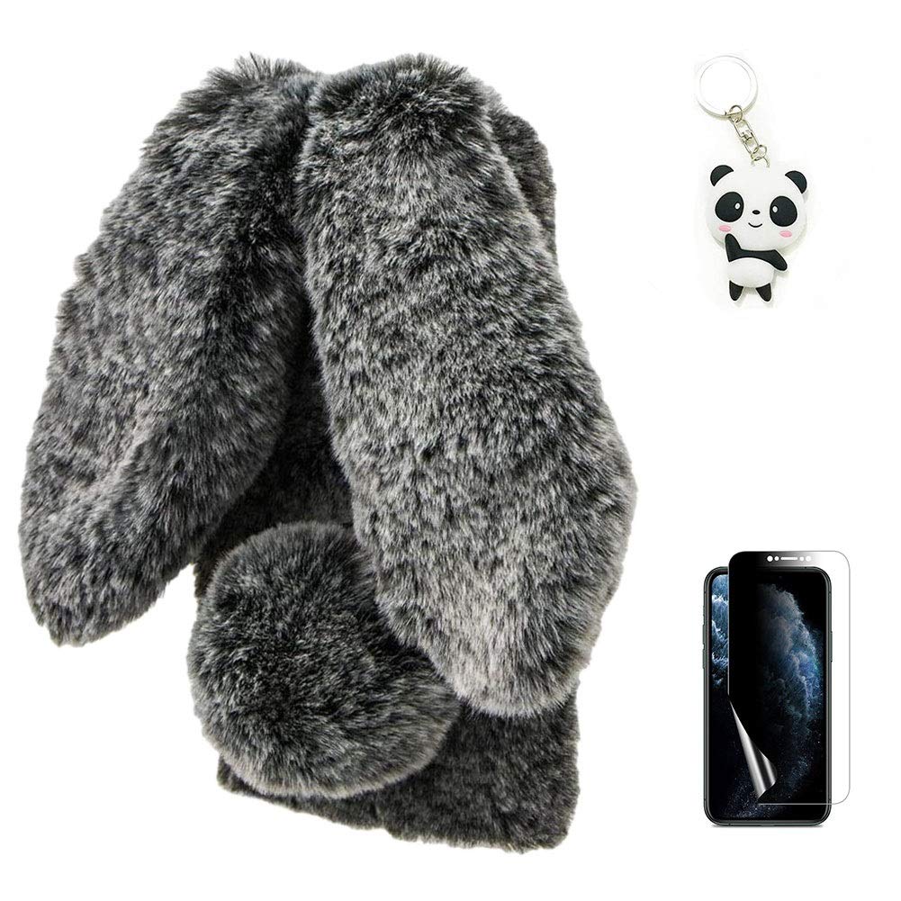 Plüsch Kaninchen Handyhülle Für IPhone 12 Mini – Flauschig, Mit Hasenohren & Glitzer