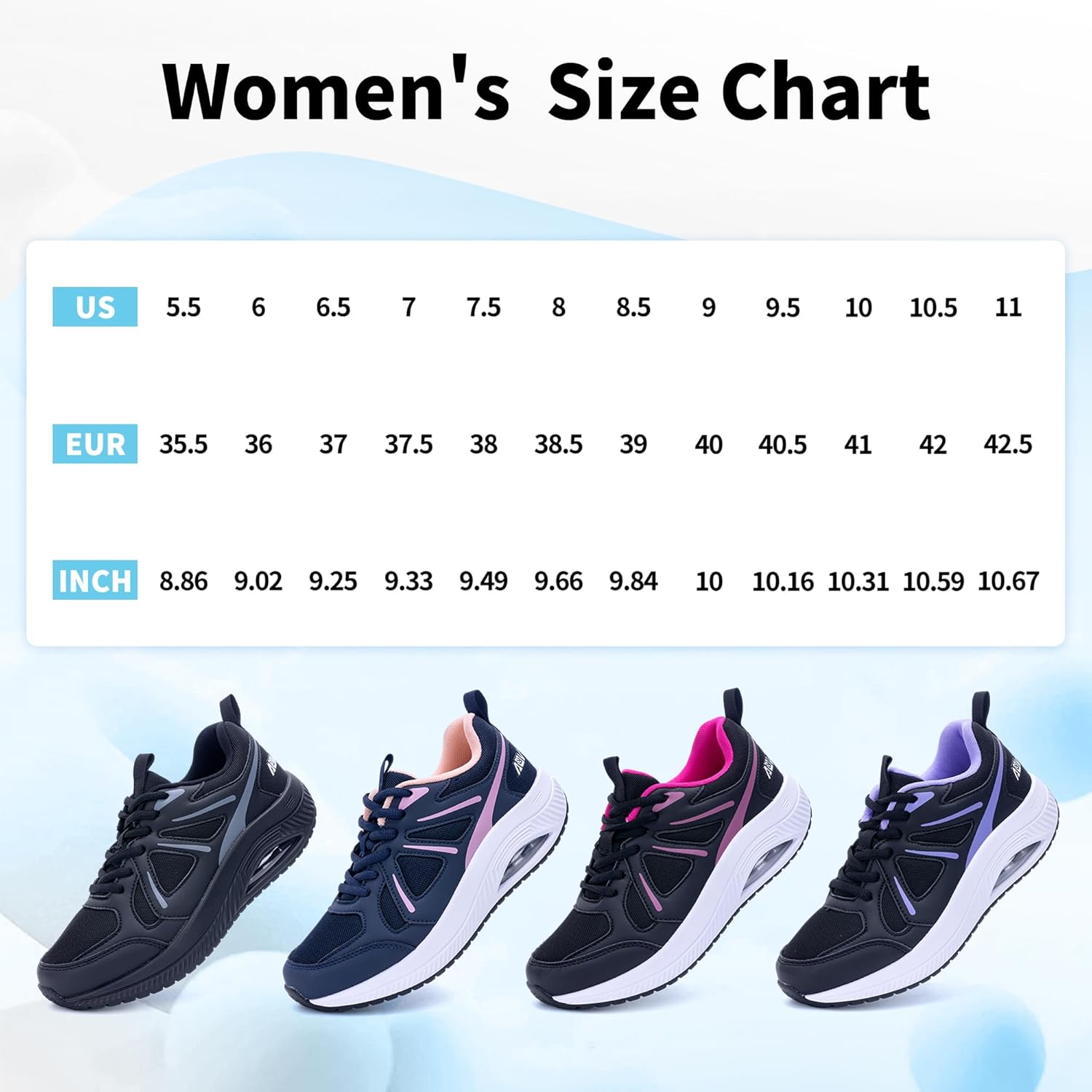 AOV Women Arch Support Walking Shoes Orthotic Sneakers for Plantar Fasciitis Foot and Heel Pain Relief Tennis Shoes - Image 7